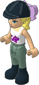 _Figure Friends Stephanie with Sand Green Riding Pants, White Top with Outlined Stars