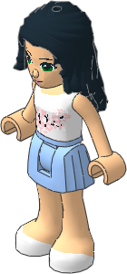 _Figure Friends Emma with Bright Light Blue Pleated Skirt, White Vest Top