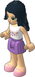 _Figure Friends Emma with Medium Lavender Skirt, White Top with Pink Flowers