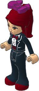 _Figure Friends Mia with Black Trousers, Black Formal Jacket with Bow Tie