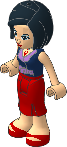 _Figure Friends Anna with Red Long Skirt, Dark Blue Sleeveless Blouse Top