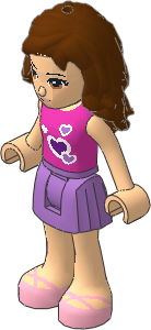 _Figure Friends Olivia with Medium Lavender Pleated Skirt, Dark Pink Top