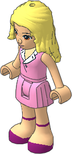 _Figure Friends Marie with Bright Pink Pleated Skirt, Bright Pink Sleeveless Blouse Top