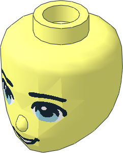 Figure Friends Boy Head with Open Mouth and Light Blue Eyes Pattern