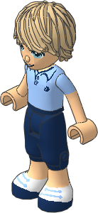 _Figure Friends Andrew with Dark Blue Cropped Trousers, Bright Light Blue Polo Shirt