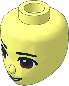 Figure Friends Boy Head with Open Mouth and Brown Eyes Pattern