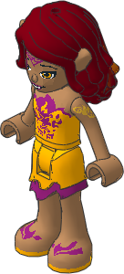 _Figure Friends Azari Firedancer with Asymmetric Laced Bright Light Orange Dress