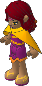 _Figure Friends Azari Firedancer with Asymmetric Magenta Dress and Orange Cape