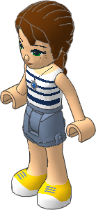 _Figure Friends Emily Jones with Sand Blue Shorts, White Top with Blue Stripes