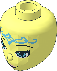 Figure Friends Head with Medium Azure Eyes and Elves Tribal Pattern