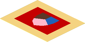 Sticker Flag with Tri-Coloured Shield on Red/Gold Border