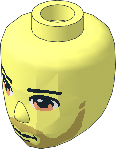 Figure Friends Male Head with Light Brown Eyes and Beard Pattern