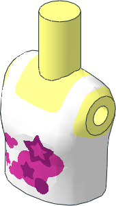 Figure Friends Girl Torso with White Halter Top, Magenta and Dark Pink Stars Pattern