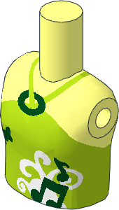 Figure Friends Girl Torso with Halter Neck Top with Music Notes and Butterfly Pattern