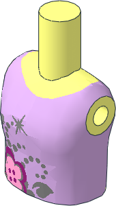 Figure Friends Girl Torso with Lavender Vest Top with Flower Pattern