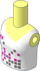 Figure Friends Girl Torso with White Vest Top with Squares Pattern