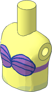 Figure Friends Girl Torso with Violet and Medium Lavender Bikini Top Pattern