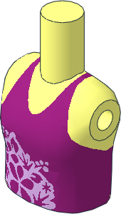 Figure Friends Girl Torso with Magenta Top with Floral Pattern