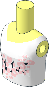 Figure Friends Girl Torso with White Vest Top with Light Pink and Black Flowers Pattern