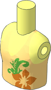 Figure Friends Girl Torso with Light Yellow Halter Top with Orange Flower Pattern