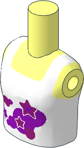 Figure Friends Girl Torso with White Halter Top, Pink Outlined Stars Pattern