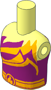 Figure Friends Girl Torso with Magenta and Bright Light Orange Strapless Top with Belt Pattern