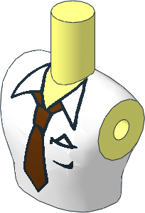 Figure Friends Man Torso with White Shirt and Brown Tie Pattern