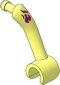 Figure Friends Female Left Arm with Magenta Flame Tattoo Pattern