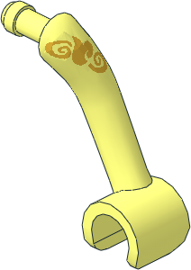 Figure Friends Female Left Arm with Gold Flame and Swirls Tattoo Pattern