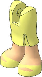 Figure Friends Legs with Long Skirt with Light Nougat Legs and Open Toe Shoes Pattern