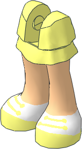 Figure Friends Legs with Layered Skirt with Light Nougat Legs, Shoes with White Tops and Laces Pattern