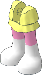 Figure Friends Legs with Layered Skirt with Bright Pink Legs, and White Boots Pattern