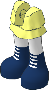Figure Friends Legs with Layered Skirt with White Legs, and Dark Blue Boots with White Laces Pattern