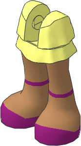 Figure Friends Legs with Layered Skirt with Medium Nougat Legs and Magenta Shoes with Ankle Straps Pattern