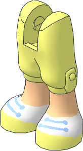 Figure Friends Legs with Cropped Trousers, Light Nougat Legs and Shoes with White Tops and Bright Light Blue Laces Pattern