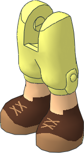 Figure Friends Legs with Cropped Trousers, Light Nougat Legs and Brown Shoes with  2 Crossed Laces Pattern