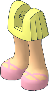 Figure Friends Legs with Pleated Skirt with Light Nougat Legs and Pink Crossed Straps Sandals Pattern