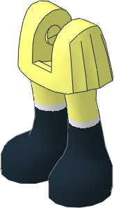 Figure Friends Legs with Pleated Skirt with Black Boots, White Fur Border Pattern