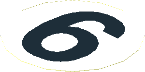 Sticker  3.1 x  3.1 Round with Black "6" on White