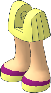 Figure Friends Legs with Pleated Skirt with Light Nougat Legs and Shoes with Magenta Stripe Pattern