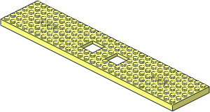 Train Base  6 x 28 with  6 Holes and Twin  2 x  2 Cutouts