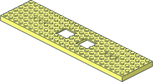 Train Base  6 x 24 with  6 Holes and Twin  2 x  2 Cutouts