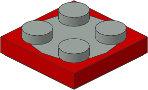 ~_Turntable  2 x  2 Plate (Complete) Red/Grey (Obsolete)