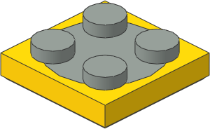 ~_Turntable  2 x  2 Plate (Complete) Yellow/Grey (Obsolete)