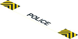 Sticker  0.9 x  7.9 with "POLICE" and Black and Yellow Danger Stripes