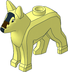 Animal Dog German Shepherd with Black Eyes, Nose, Blaze and Dark Brown Muzzle Pattern