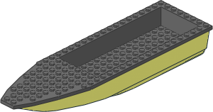 Boat Hull Floating 28 x  8 with Dark Bluish Grey Deck