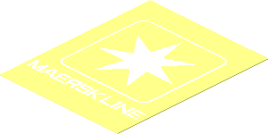 Sticker  2.3 x  1.8 with White Maersk Line Logo on Transparent Background