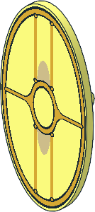 Minifig Shield Oval with SW Gungan Patrol Shield Pattern