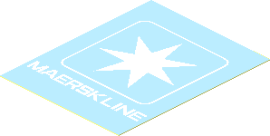 Sticker  2.3 x  1.9 with White Maersk Line Logo on Maersk Blue Background